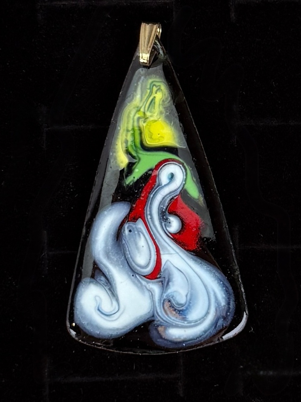 Gorgeous vintage colorful pendant + free 16” cord necklace
